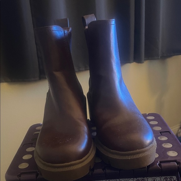 None Shoes - Brown Leather Ankle Boots